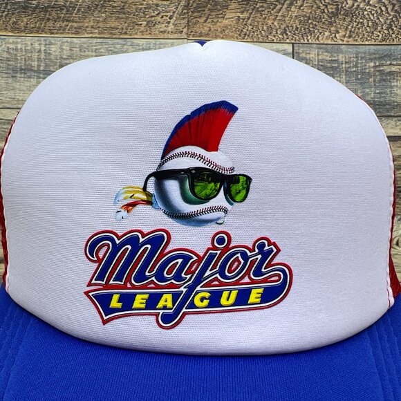Major League Unisex Trucker Hat Blue Snapback 80s Movie Baseball Comedy Cap - Picture 2 of 4